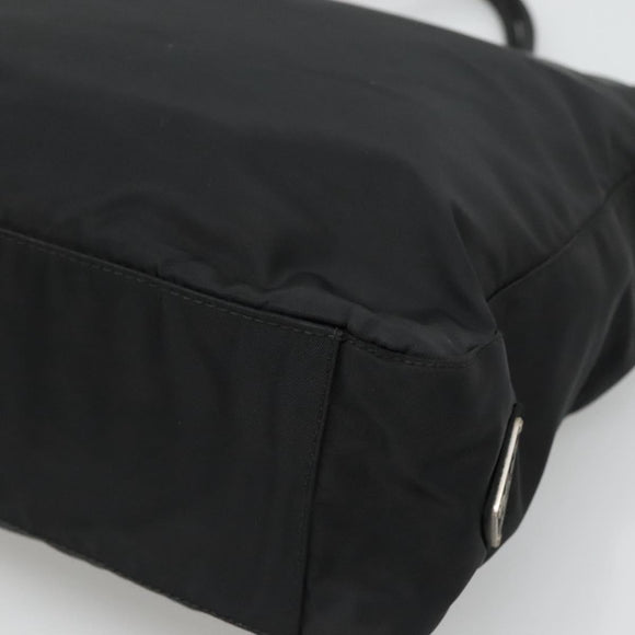 PRADA Tote Bag Nylon Black Silver Auth ti3279