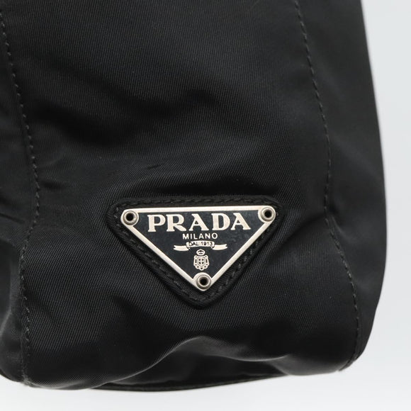 PRADA Tote Bag Nylon Black Silver Auth ti3279