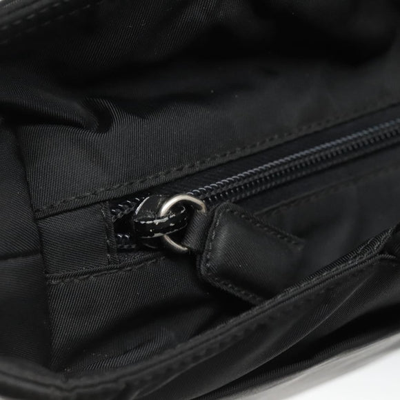 PRADA Tote Bag Nylon Black Silver Auth ti3279