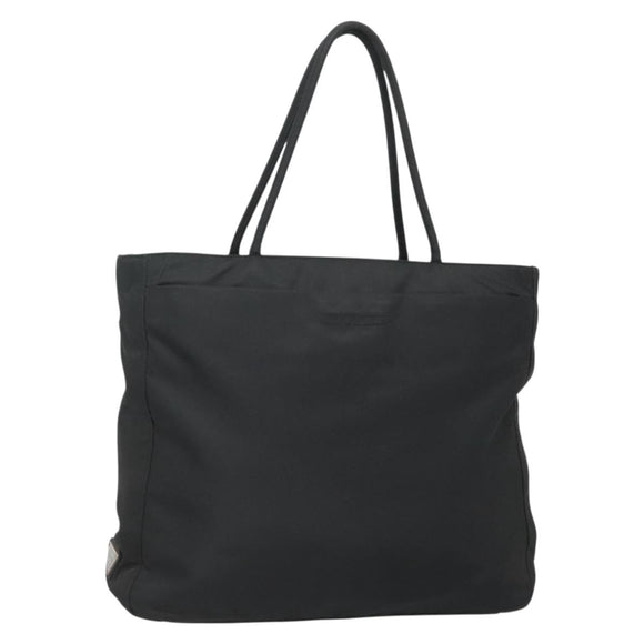 PRADA Tote Bag Nylon Black Silver Auth ti3279