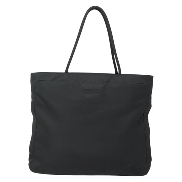 PRADA Tote Bag Nylon Black Silver Auth ti3279