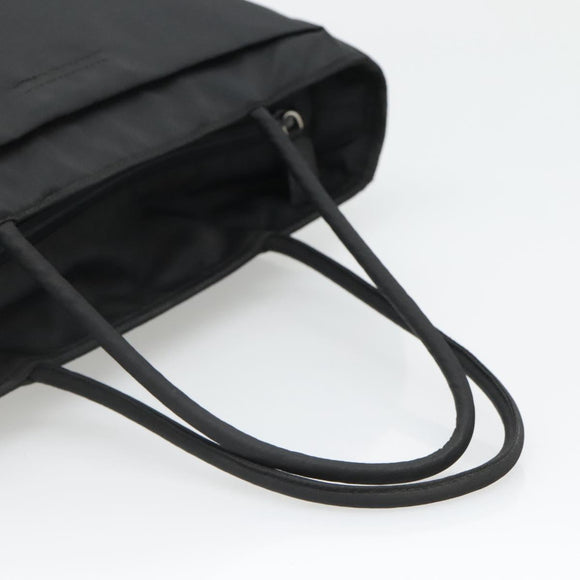 PRADA Tote Bag Nylon Black Silver Auth ti3279