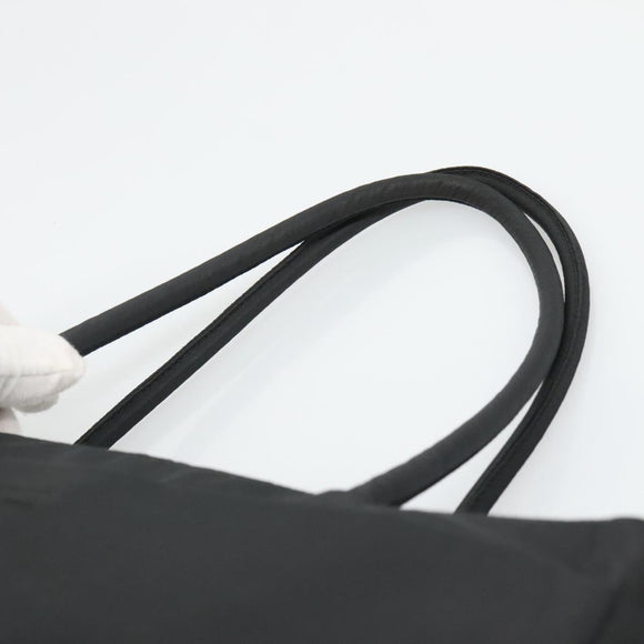 PRADA Tote Bag Nylon Black Silver Auth ti3279