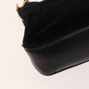 GUCCI Bamboo Shoulder Bag Suede 2way Black Gold 001 2404 16380 Auth ti3280-10