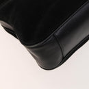 GUCCI Bamboo Shoulder Bag Suede 2way Black Gold 001 2404 16380 Auth ti3280-13