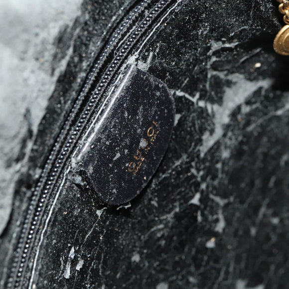 GUCCI Bamboo Shoulder Bag Suede 2way Black Gold 001 2404 16380 Auth ti3280