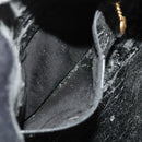 GUCCI Bamboo Shoulder Bag Suede 2way Black Gold 001 2404 16380 Auth ti3280-18