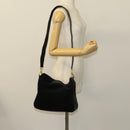 GUCCI Bamboo Shoulder Bag Suede 2way Black Gold 001 2404 16380 Auth ti3280-21