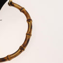 GUCCI Bamboo Shoulder Bag Suede 2way Black Gold 001 2404 16380 Auth ti3280-7