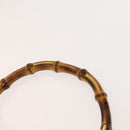 GUCCI Bamboo Shoulder Bag Suede 2way Black Gold 001 2404 16380 Auth ti3280-8