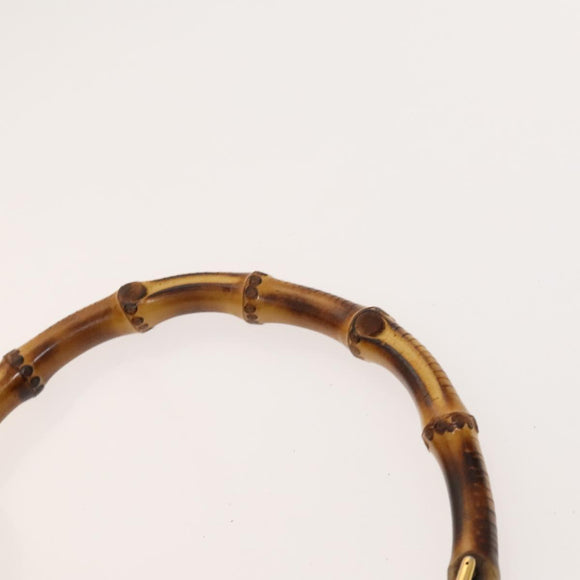 GUCCI Bamboo Shoulder Bag Suede 2way Black Gold 001 2404 16380 Auth ti3280