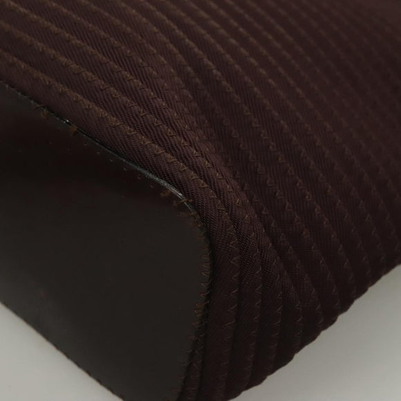 GUCCI Bamboo Hand Bag Nylon 2way Brown Silver 000 1998 0540 Auth ti3282