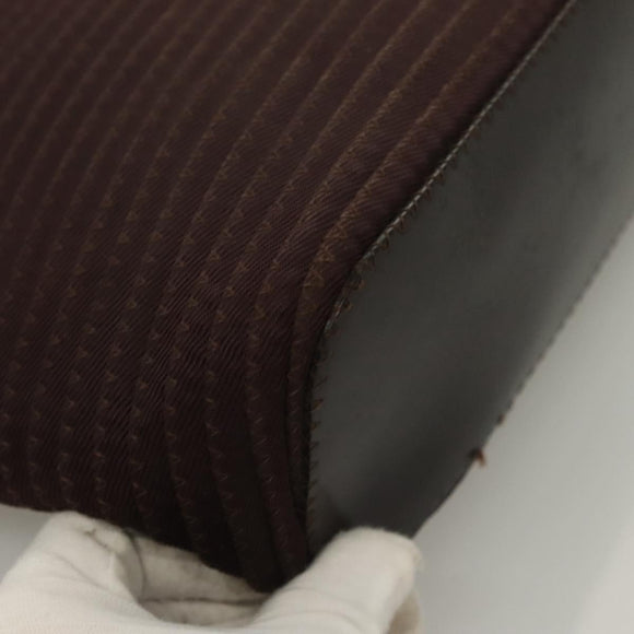 GUCCI Bamboo Hand Bag Nylon 2way Brown Silver 000 1998 0540 Auth ti3282