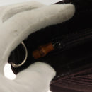 GUCCI Bamboo Hand Bag Nylon 2way Brown Silver 000 1998 0540 Auth ti3282-10