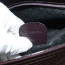 GUCCI Bamboo Hand Bag Nylon 2way Brown Silver 000 1998 0540 Auth ti3282-12