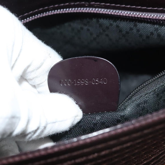 GUCCI Bamboo Hand Bag Nylon 2way Brown Silver 000 1998 0540 Auth ti3282