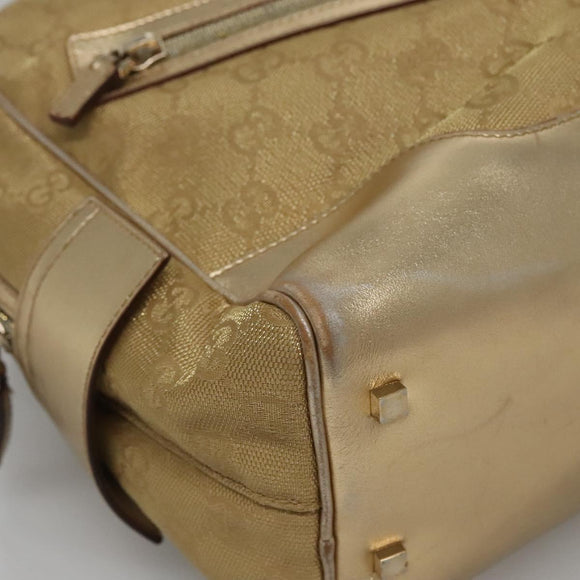 GUCCI GG Canvas Hand Bag Gold Tone 002 1115 Auth ti3284