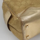 GUCCI GG Canvas Hand Bag Gold Tone 002 1115 Auth ti3284-16