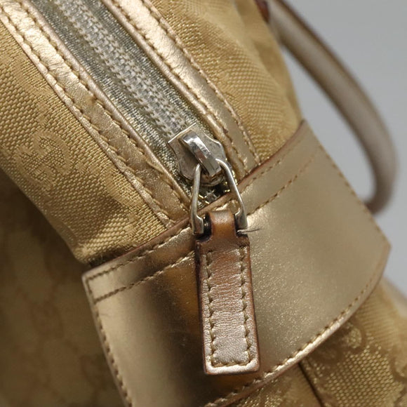 GUCCI GG Canvas Hand Bag Gold Tone 002 1115 Auth ti3284