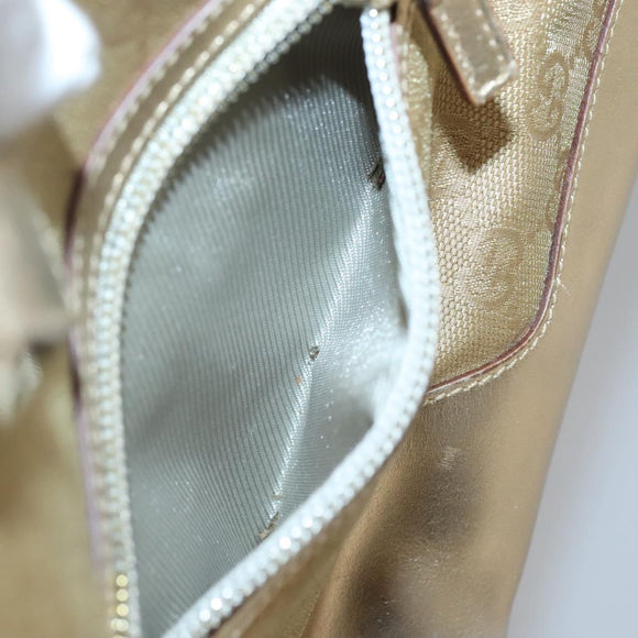 GUCCI GG Canvas Hand Bag Gold Tone 002 1115 Auth ti3284