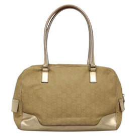 GUCCI GG Canvas Hand Bag Gold Tone 002 1115 Auth ti3284 - 0