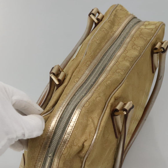 GUCCI GG Canvas Hand Bag Gold Tone 002 1115 Auth ti3284