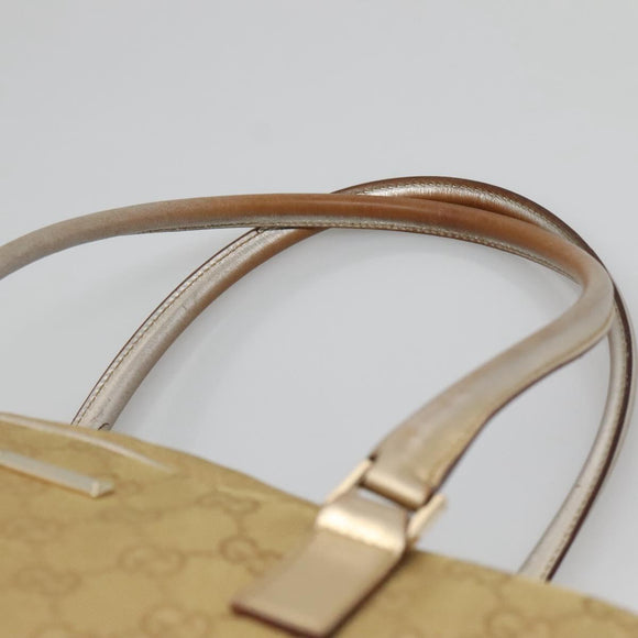GUCCI GG Canvas Hand Bag Gold Tone 002 1115 Auth ti3284