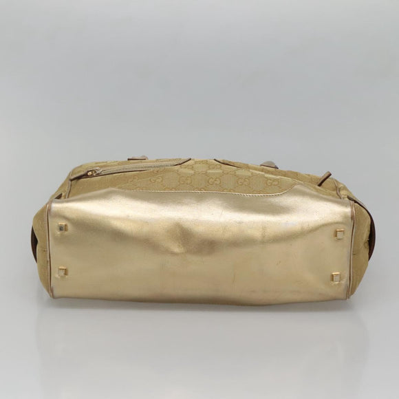 GUCCI GG Canvas Hand Bag Gold Tone 002 1115 Auth ti3284