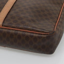 CELINE Macadam Canvas Business Bag PVC Leather Brown Gold Auth ti3286-9