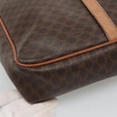 CELINE Macadam Canvas Business Bag PVC Leather Brown Gold Auth ti3286-14
