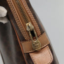 CELINE Macadam Canvas Business Bag PVC Leather Brown Gold Auth ti3286-17