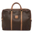 CELINE Macadam Canvas Business Bag PVC Leather Brown Gold Auth ti3286-13