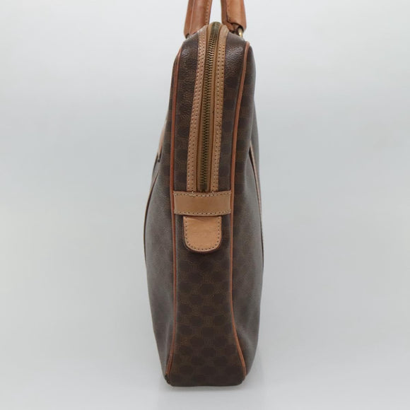 CELINE Macadam Canvas Business Bag PVC Leather Brown Gold Auth ti3286