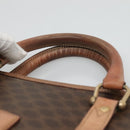CELINE Macadam Canvas Business Bag PVC Leather Brown Gold Auth ti3286-8