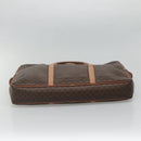 CELINE Macadam Canvas Business Bag PVC Leather Brown Gold Auth ti3286-5