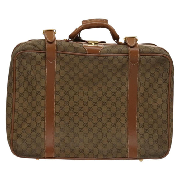 GUCCI GG Supreme Trunk PVC Beige Gold 010 39 0520 50 Auth ti3287