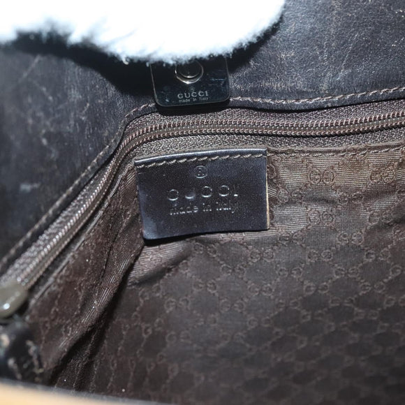 GUCCI Web Sherry Line Shoulder Bag Canvas Beige Silver 001 4321 Auth ti3288