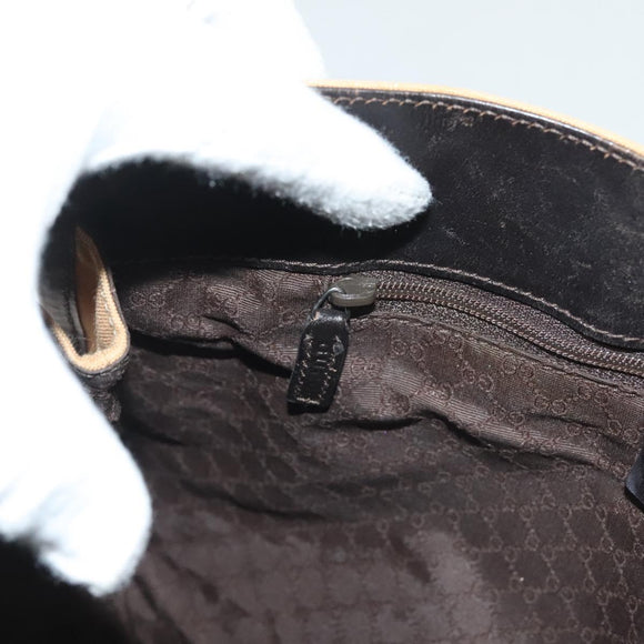 GUCCI Web Sherry Line Shoulder Bag Canvas Beige Silver 001 4321 Auth ti3288