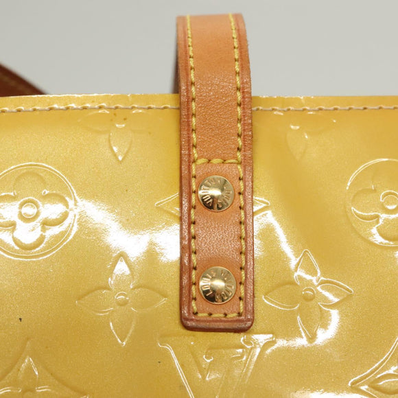 LOUIS VUITTON Monogram Vernis Reade PM Hand Bag Beige M91334 LV Auth ti3294