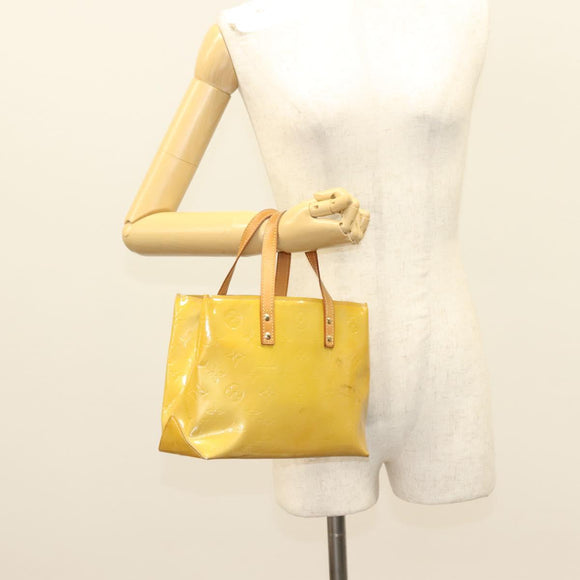 LOUIS VUITTON Monogram Vernis Reade PM Hand Bag Beige M91334 LV Auth ti3294