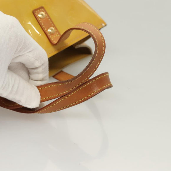 LOUIS VUITTON Monogram Vernis Reade PM Hand Bag Beige M91334 LV Auth ti3294