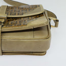 FENDI Zucchino Canvas Shoulder Bag Coated Canvas Beige Gold Auth ti3296-14