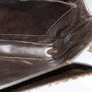 FENDI Zucchino Canvas Shoulder Bag Coated Canvas Beige Gold Auth ti3296-18