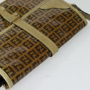 FENDI Zucchino Canvas Shoulder Bag Coated Canvas Beige Gold Auth ti3296-6
