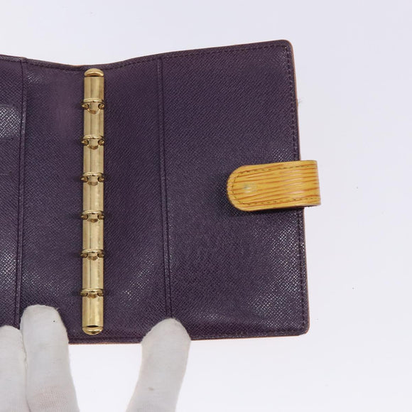 LOUIS VUITTON Epi Agenda PM Day Planner Cover Yellow R20059 LV Auth ti3300