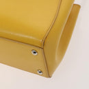 FENDI Hand Bag Leather Yellow Silver Auth ti3304-17