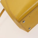 FENDI Hand Bag Leather Yellow Silver Auth ti3304-18