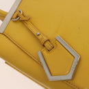 FENDI Hand Bag Leather Yellow Silver Auth ti3304-10