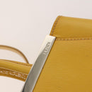 FENDI Hand Bag Leather Yellow Silver Auth ti3304-19