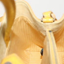 FENDI Hand Bag Leather Yellow Silver Auth ti3304-21